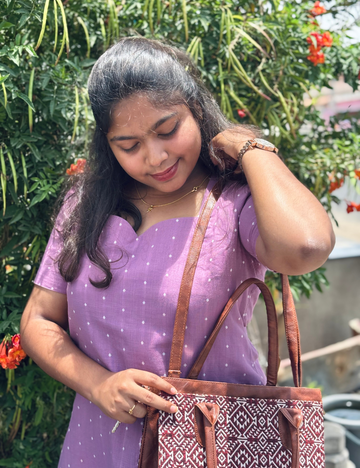 Pure Handloom Cotton Lilac Co-ord Set
