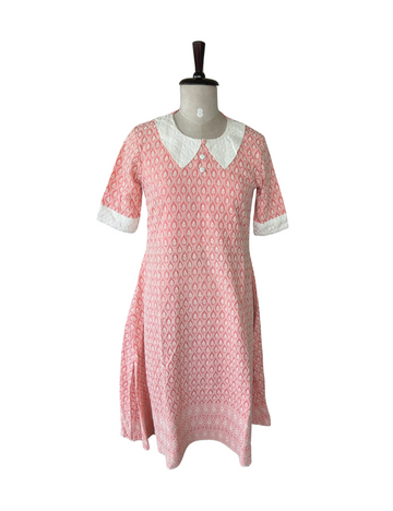 Pink Embroidered Rayon A-Line Dress