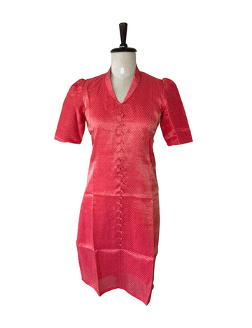 Premium Pink Bandhani Viscose Gold Tissue Kurta