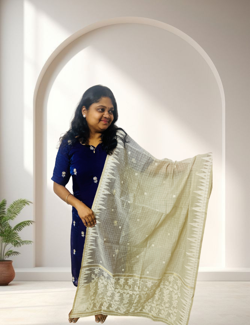 Violet Embroidered Silk Organza Kurta