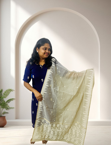 Violet Embroidered Silk Organza Kurta