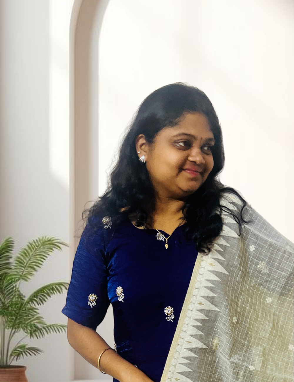 Violet Embroidered Silk Organza Kurta