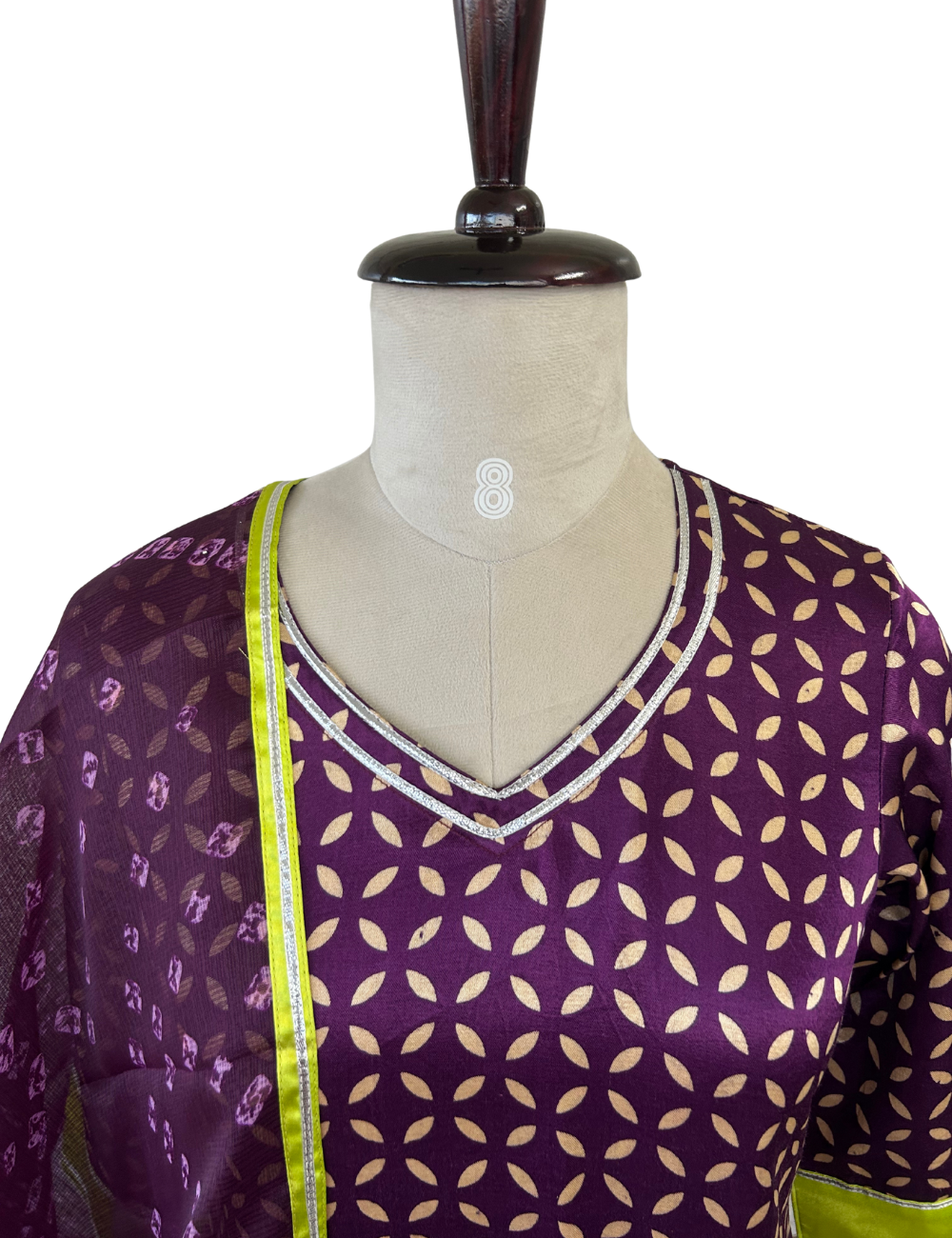 Deep Violet Mashru Silk Kurta with Dupatta