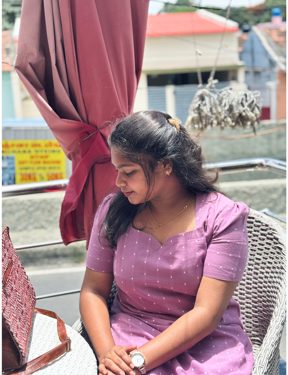 Pure Handloom Cotton Lilac Co-ord Set