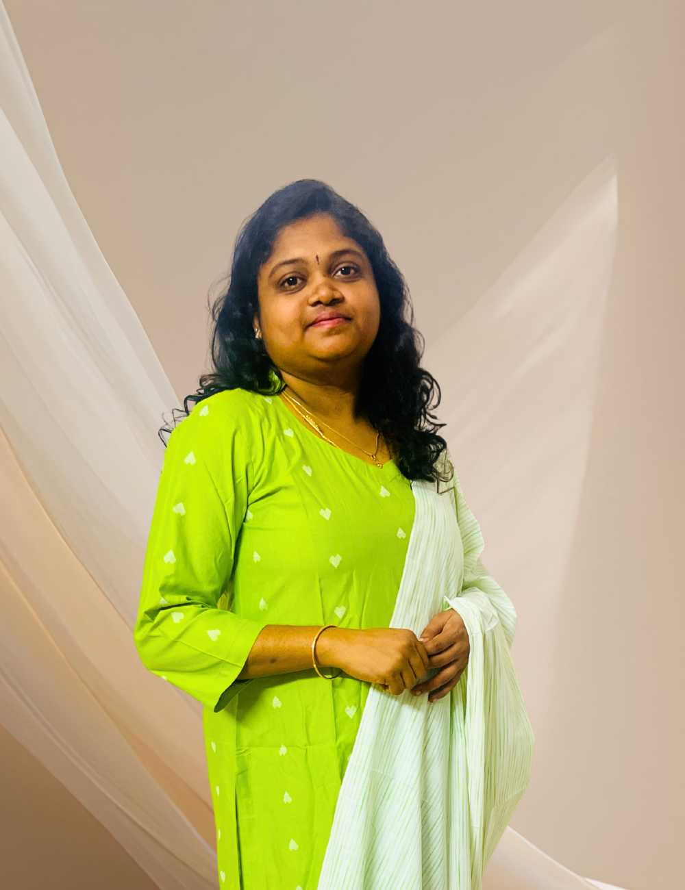 Green Heart Pure Handloom Cotton Kurta with Dupatta
