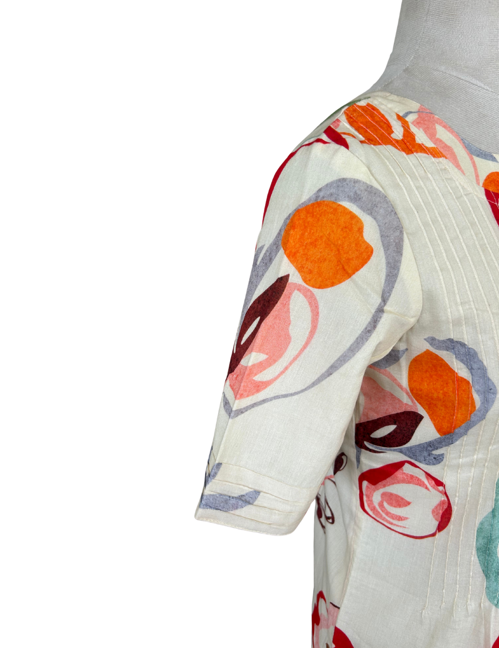 White Abstract Floral Printed Mul Cotton Kurta