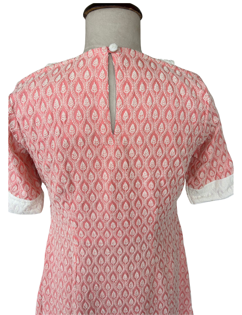 Pink Embroidered Rayon A-Line Dress