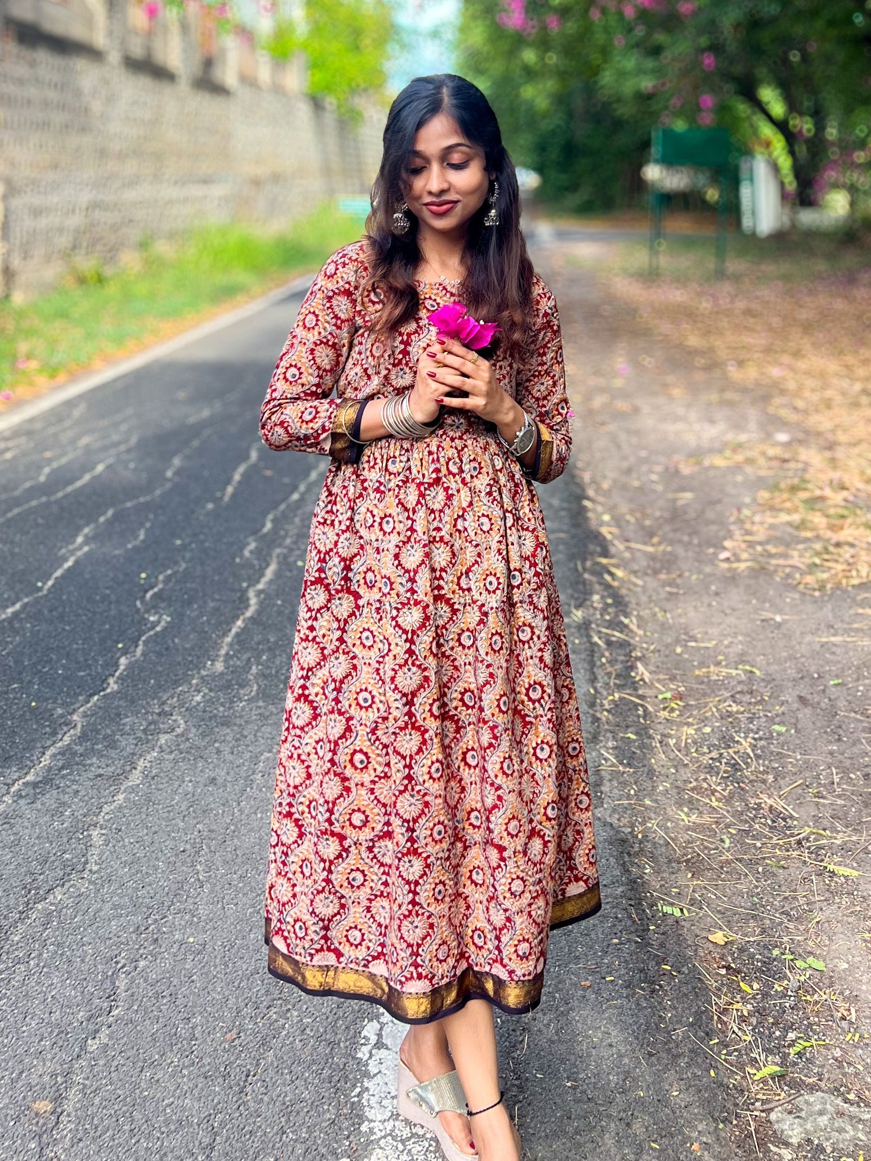 Handloom Diaries - Kalamkari love Midi Dress