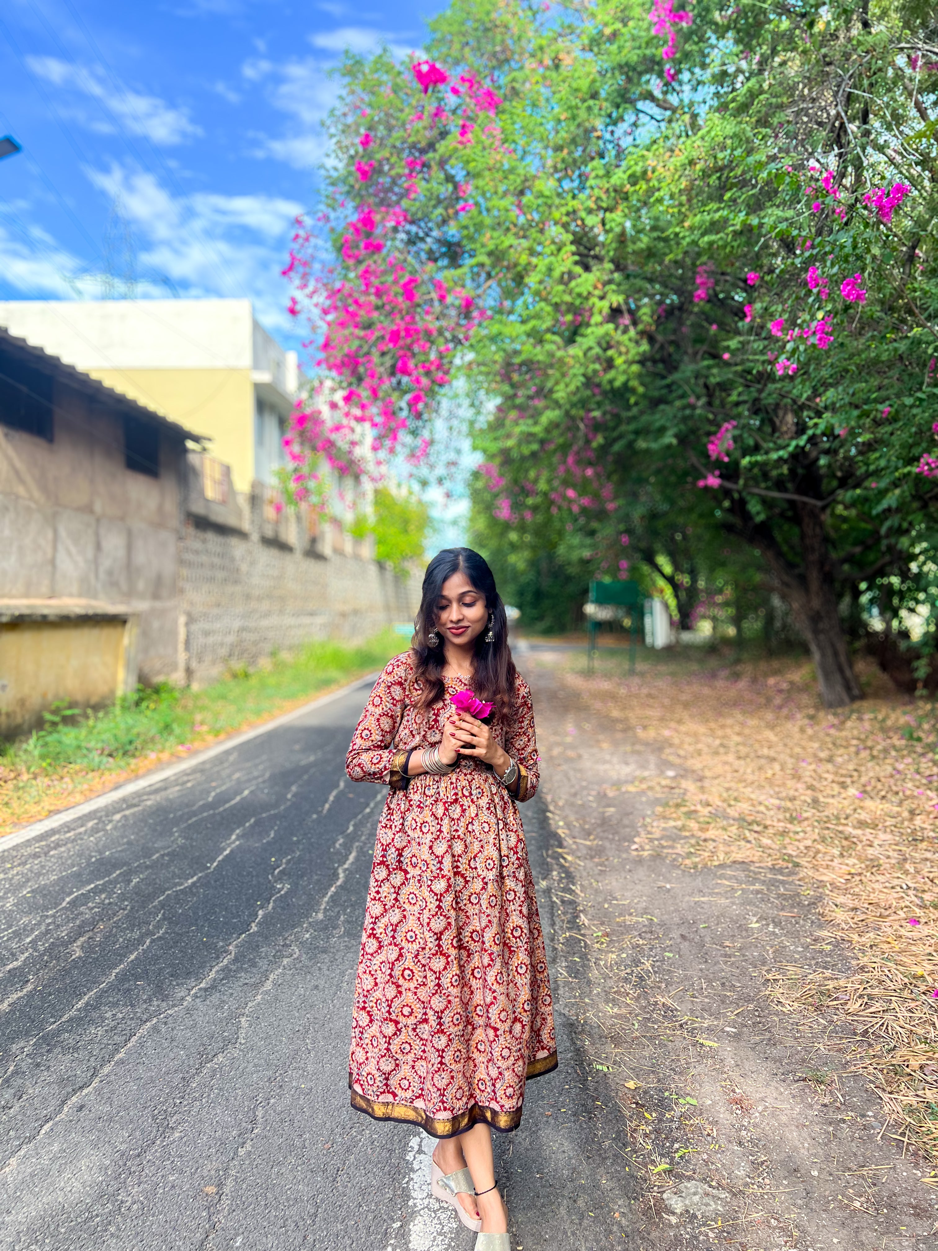 Handloom Diaries - Kalamkari love Midi Dress