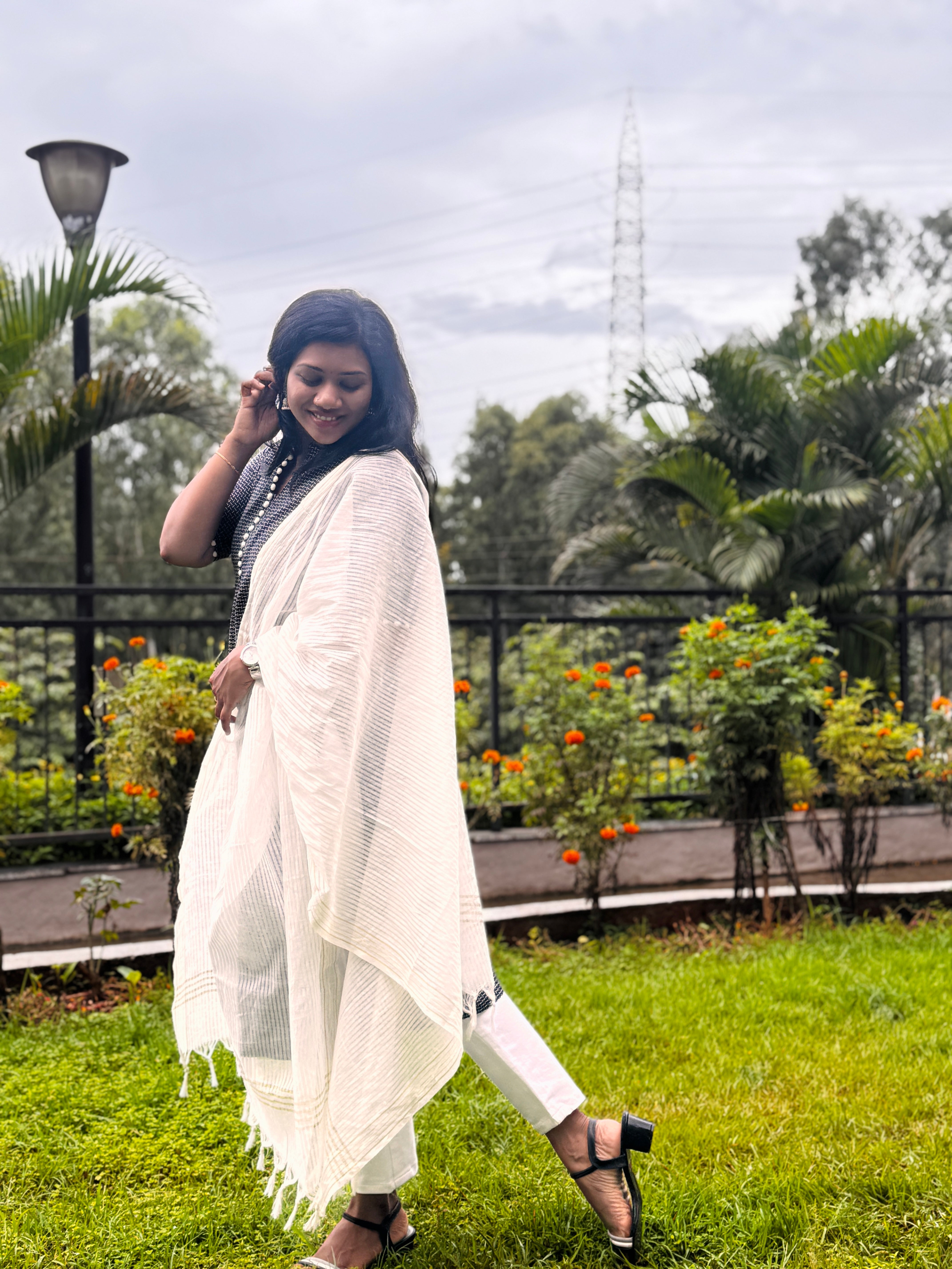 Black & White Pure Cotton Salwar Set