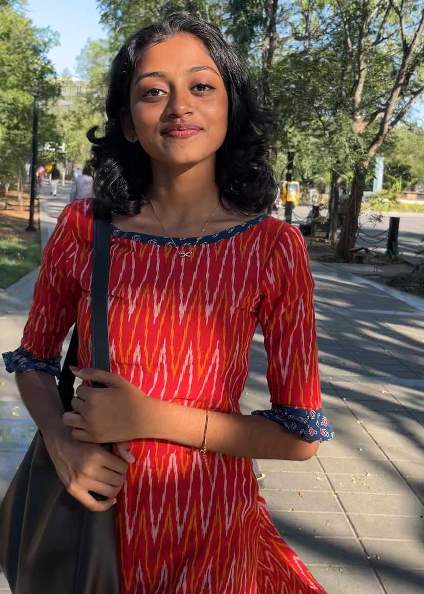 Handloom Diaries - Red pure Ikkat Kurta