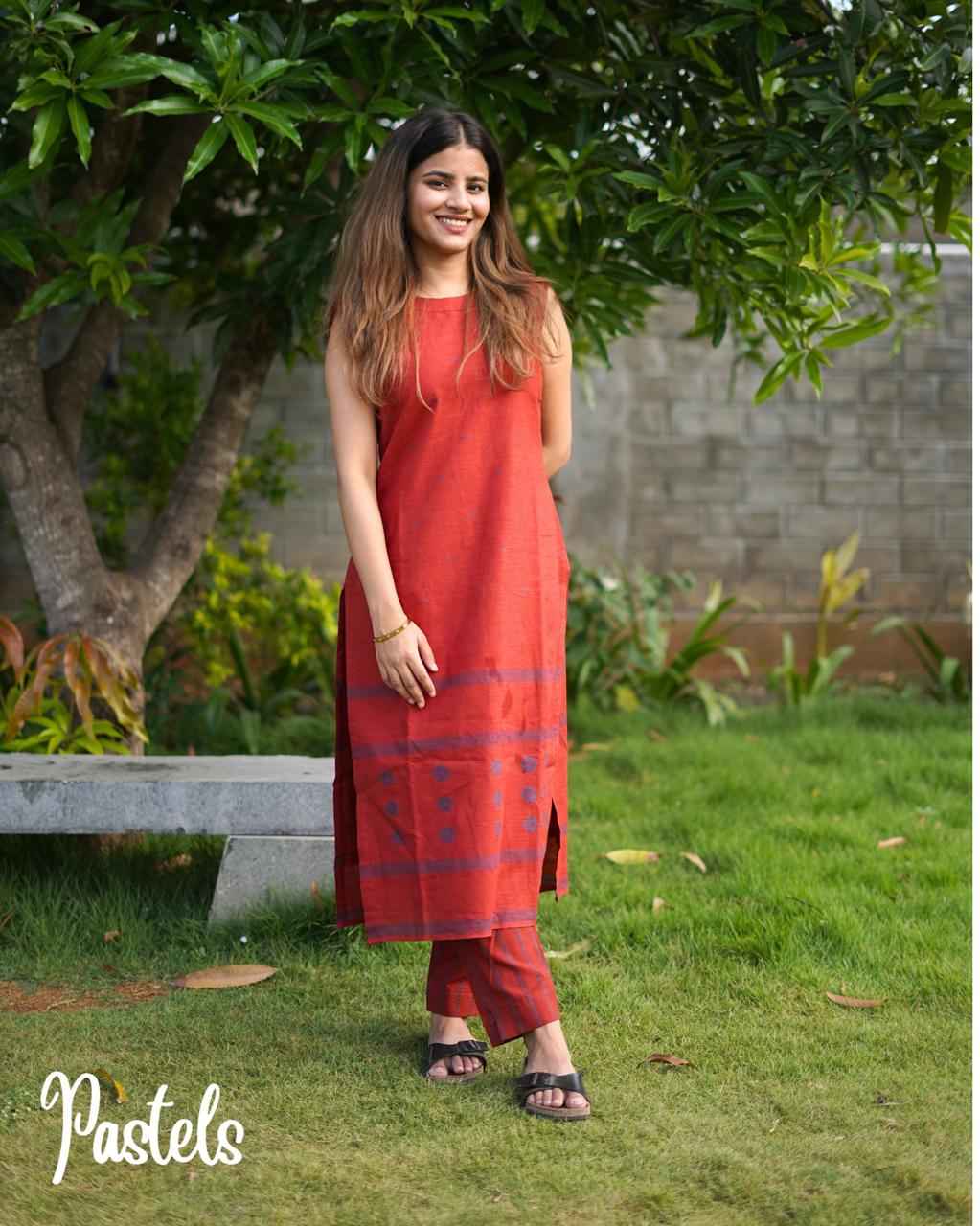 Pure Handloom Cotton Brown Coord